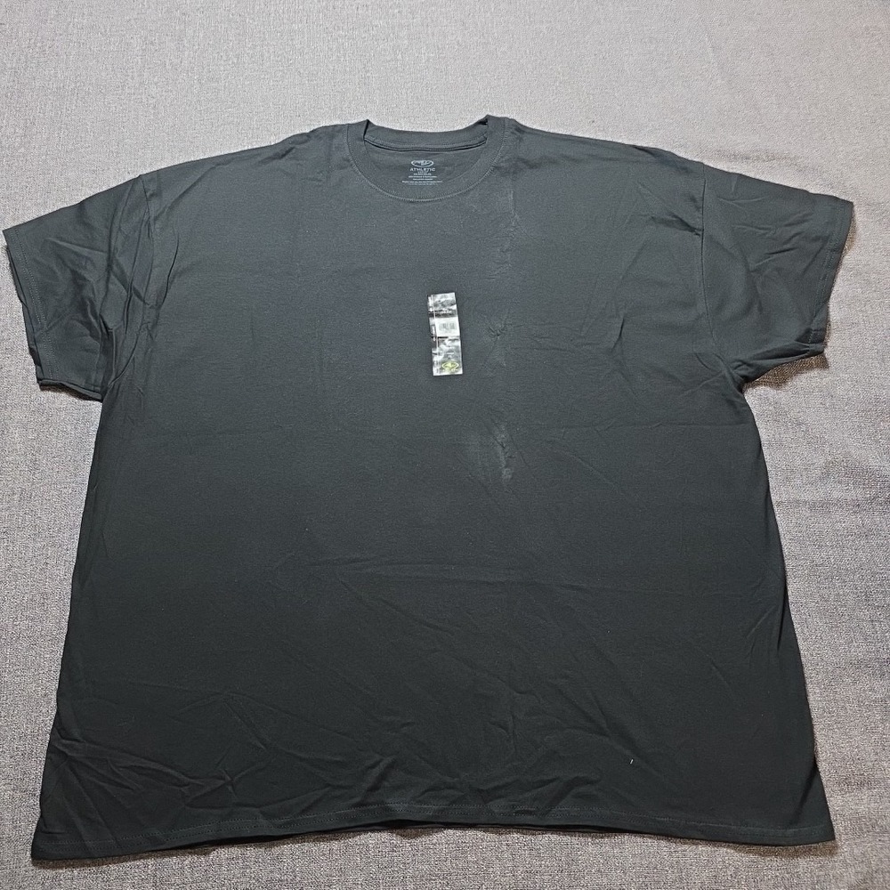 NWT Athletic Works Men's Short Sleeve‎ Cotton T-Shirt Size 4XL Black Crew-Neck